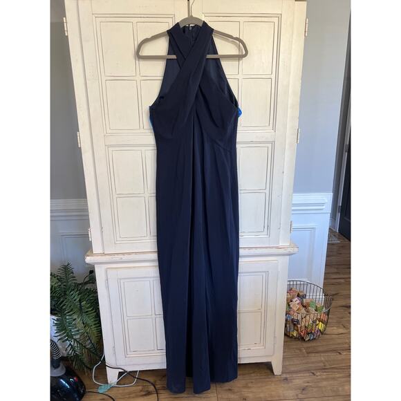 Kobi Halperin size 12 navy blue jumpsuit viscose - Picture 1 of 6